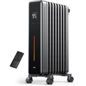 DREO Oil Filled Radiator Heater for Indoor Use, 8 Safety Protection, 1500W Electric Heaters for Large Room, 8 Fins, with Remote, 4 Modes, Digital Thermostat, 24H Timer, Quiet