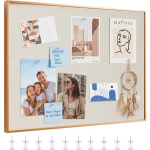 OWLKELA Cork Board, 30 x 20 Inch, Champagne Framed
Aluminum Framed Fabric, Bulletin Board, Ideal for Home Office and Bedroom