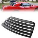 HECASA Rear Window Scoop Louver Sun Shade Cover Compatible with 2008-2023 Dodge Challenger - Black, ABS Material