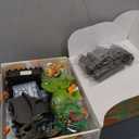 TUMAMA Dinosaur Toys Race Track, 281 Pcs Dinosaur Train Set for Kids 3-5 5-7, Flexible Train Tracks with 4 Dinosaurs Figures, 2 Electric Race Cars with Light, Create A Dinosaur Road Race for Toddlers