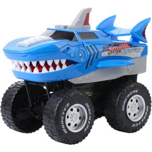 Shark Monster Truck - Oversize Motorized Wheel - Battery Powered Toddler Shark Toy with Roaring Sound, Flashing Light - Durable ABS Plastic Shark Chomper - for Boy Toys 3 Years Old