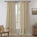 MIULEE Tan Beige Inside Curtains Set of 2