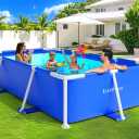 LuxPool Above Ground Pool,Frame Deep Swimming Pools, Family Pool,Large Above Ground Easy Set, Outdoor Backyard Pools for Kids, Adults,7ft x 48in x 24in