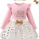 Toddler Kids Baby Girls Birthday Princess Outfits Dress Vest Tank Top Dot Mesh Tutu Skirt, Size 120