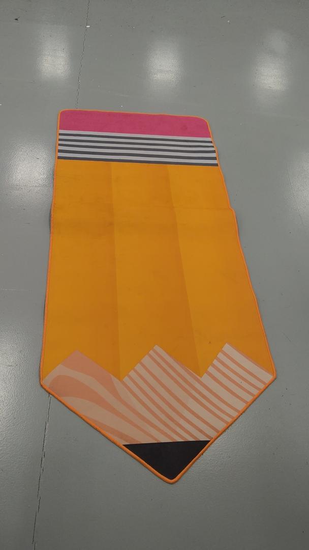 Pencil Classroom Rug 7x3 ft Classroom Carpet Soft Playmat Back to School Pencil Decorations Yellow Non Slip Rug First Day of End of The Year Teacher Party Gift Schoolgirl Decor