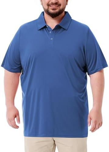 Kecols Big and Tall Men's Polo Shirt UPF 50+ Quick Dry Short Sleeve Collared Golf Shirt for Casual Work-7XL）