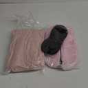 Travel Pillow and Blanket Set Neck Pillows Travel Essentials with Sleep Mask for Airplane Car Memory Foam Pink