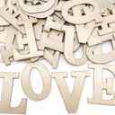 Wooden Letters for Crafts, 5 Inch Unfinished Capital Wooden Alphabet Letters & Numbers Wood Letters for DIY Painting Arts Home Decorations Spelling Learning (32Pcs)