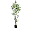 Artificial Olive Tree, 5FT Tall Fake Olive Trees for Indoor, Faux Olive Silk Tree for Home Office Decor, Fake Potted Tree with Natural Wood Trunk & Lifelike Fruits, Olive Plants for Gift