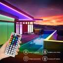 DAYBETTER Waterproof LED Light Strips 66ft, Outdoor LED Strip Lights Color Changing 5050 RGB LED Strip Lights with Remote Control, LED Lights for Indoor Outdoor Use, IP65 (2 Rolls of 33ft)