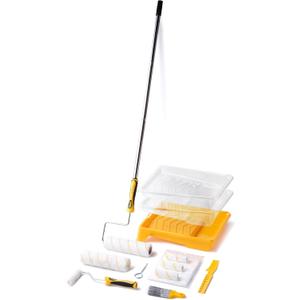 VOOMEY Paint Roller Kit with Extension Pole - 9 Inch Paint Roller with Tray, Mini Paint Roller 4 inch, Small Paint Brush, 16 Piece Complete Painting Tool Set Suitable for House & Wall Painting