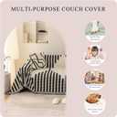 SmoBe Sofa Covers Washable, Chenille Sofa Covers for 3 Cushion Couch, Reversible Non Slip Futon Cover L Shape Sofa Cover, Pet Couch Cover with Tassel, Sofa Slipcovers 71" X 134" - Black