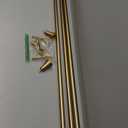 1Inch Single Curtain Rods, Decorative Drapery Rods Adjustable 100-144IN Length, With Horn Finials, Wall Mount and Ceiling Mount, Warm Gold