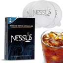 Nessus 200 PCS Original Aluminum Foil Seals Lids from Vertuo Reusable Pods Kit, [ALSeal EZ FIT] for Nespresso Refillable Pods, Compatible with Nespresso Vertuoline Machine(Foil Seals Only) (Sliver)