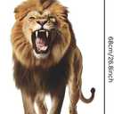 Lifelike 3D Lion Wall Decal Wild Animal Wall Stickers Peel & Stick Animal Wall Decor Art for Living Room Kids Bedroom Playroom Baby Nursery Kindergarten