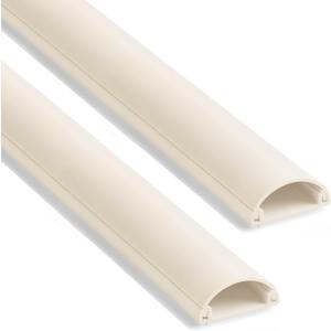 ZhiYo Wall Cord Hider for 1-2 Cords, Self-Adhesive TV Cord Cover, Beige D-Shaped Wire Hider for Wall-Mounted TV, Half-Round Wire Management Covers, Cable Raceway, 1in W x 0.4in H