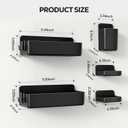 Nieifi Shower Shelves 5 Pack, Adhesive Shower Wall Shelf Organizer for Bathroom Organization, Black