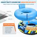 53" Heavy Duty River Tube With Premium Canvas Cover, Inflatable Water Tubes for Floating, Tubing Floats for Pool Lake, Rafts With 2 Cup Holders, 2 Grip Handles for Adults