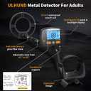 Upgraded Metal Detector for Adults Professional - High Accuracy Gold Finder with DSP Chip & 10" IP68 Waterproof Search Coil, 12" Deep Detection and 60" Adjustable Length for Beach & Yard