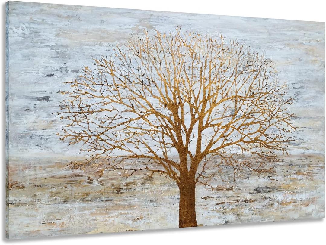 Yihui Arts Hand Painted Abstract Tree Painting for Modern Contemporary Home Decor