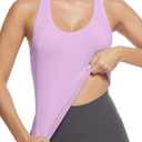 MathCat Workout Tops for Women Racerback Tank Tops Seamless Running Tank Tops Muscle Tank (Medium, Light Purple)