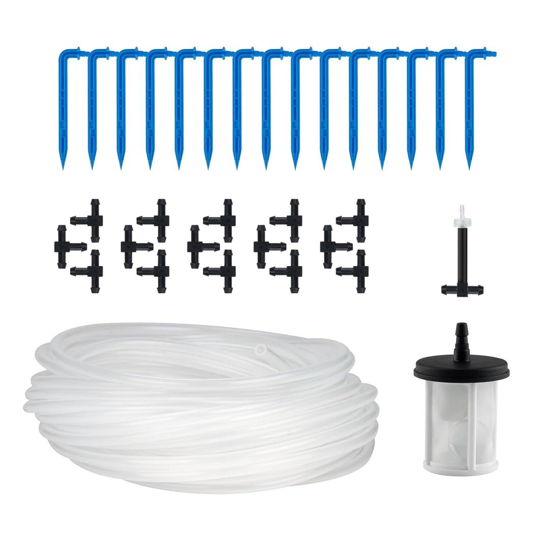 Automatic Plant Waterer Replacement Kit for 15 Potted Plants, Accessories Expansion Set for Auto Drip Irrigation Programmable Self Watering Timer Devices (White)