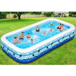 Inflatable Pool for Kids and Adults, 145" X 74" X 22" Large Inflatable Swimming Pool for Kids,Adult, Blow up PoolsDurable Thickened Inflatable Family Pools for for Kid, Outdoor, Garden, Backyard (blue)