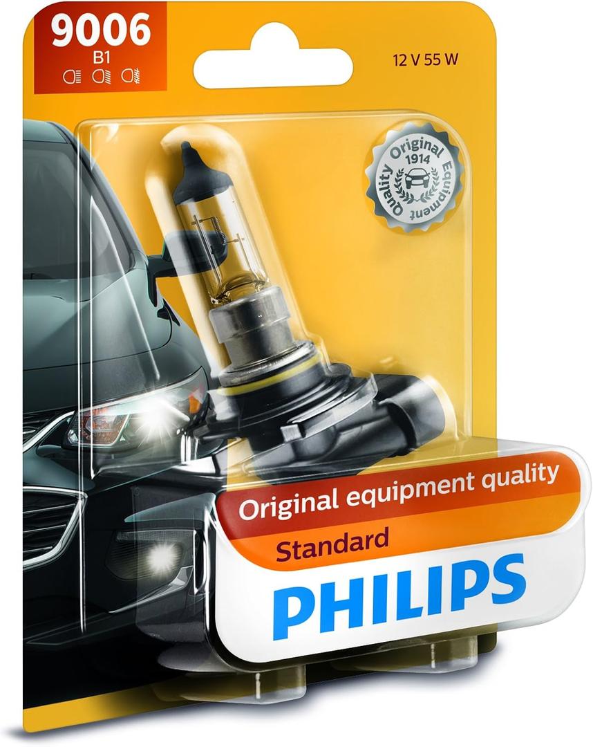 Philips 9006B1 9006 Standard Halogen Replacement Headlight Bulb, Pack of 1