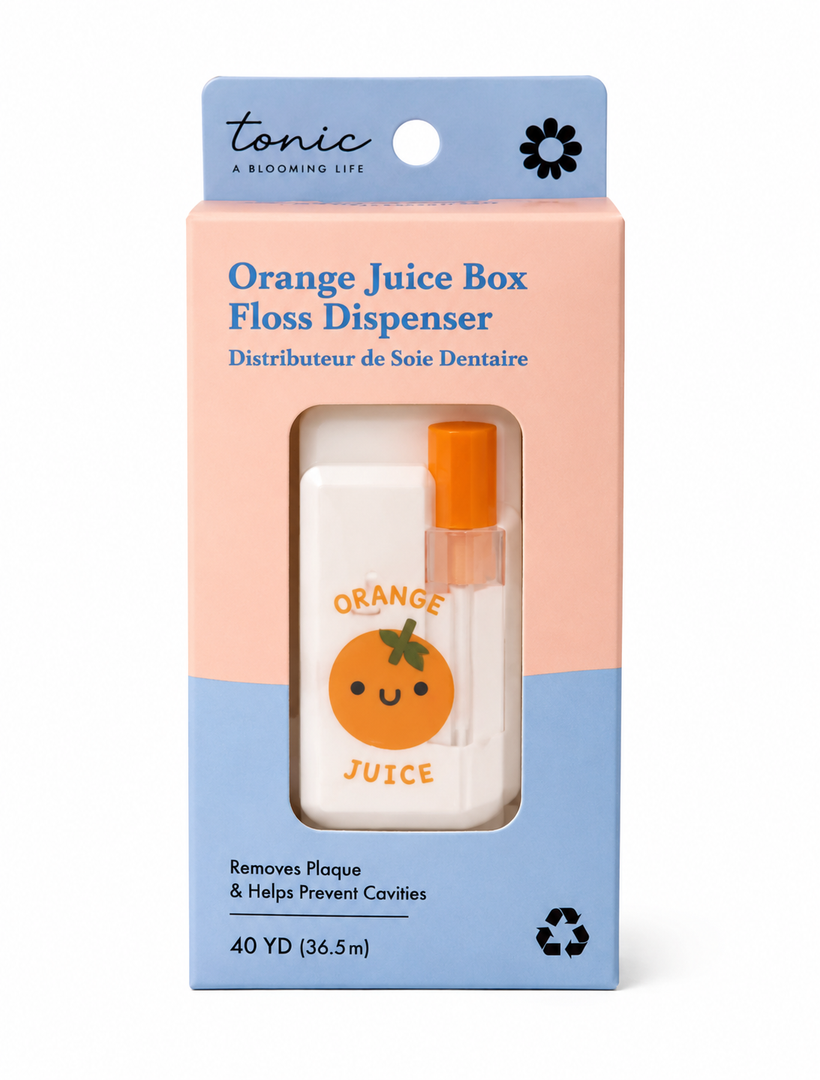 Orange Juice Box Floss Dispenser, Pack Of 6