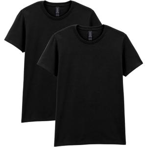 Gildan Women's Heavy Cotton T-Shirt, Style G5000L, 2-Pack (Medium, Black)