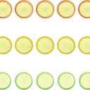 Tyqour 15 Pcs Fake Lemon Slices Plastic Lemons Decor Artificial Faux Lemon for Kitchen Home and Party Decoration (Yellow, Orange, Cyan)