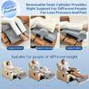 Recliner Foot Rest Cushion - Recilner Leg Rest Cushion with Removable Semi-Cylinder for Superior Support, Adjustable Recliner Foot Rest Extender, Recilner Leg Pillow with 2 Straps, Grey