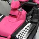 ELEMARA 24V 2 Seater Ride On ATV for Big Kids,4WD Off-Road Kids 4 Wheeler Ride on Toy,400W Motor with 5mph Max Speed,w/Bluetooth,LED Lights,Battery Powered Electric Car, Toddler Ride on Car,Pink