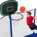 Trampoline Basketball Hoop Attachment, Fit Straight Pole Only, for 8FT 10FT 12FT 14FT 15FT Trampoline, with Pump and 2 Mini Basketball, Strong and Sturdy, Easy to Install, for Indoor and Outdoor Use