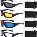 4 Pair Motorcycle Glasses Riding Glasses UV Protection Windproof And Dustproof Motorcycle Goggles Foam Cushion Eyeglasses Suitable For Outdoor Sports Motorcycle Riding
