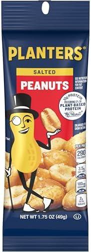 PLANTERS Salted Peanuts, Nuts Individual Packs, Party Snacks, Snack Nuts, Snacks On the Go, Plant-Based Protein, Snacks for Adults, After School Snack, Kosher, 1.75 oz Bag 3.84 LB BB 9/27/2025