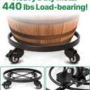 AMAGABELI GARDEN & HOME Metal Plant Caddy with Wheels Heavy Duty Iron Rolling Casters Plant Stand 2 Pack 12" Rollers Round Flower Pot Rack on Dolly Holder Indoor Outdoor Planter Trolley