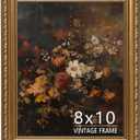 8x10 Picture Frame, Vintage Bronze Gold Picture Frame for Tabletop & Wall Mount, Antique Photo Frame 8 x 10 for Living Room, Bedroom, Office or Gallery Wall, Retro Home Decoration Gift - 1 Pack