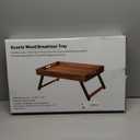 Extra Large Folding Bed Tray Table, 22’’ x 14’’ Acacia Wood Breakfast Tray, Food Serving Tray with Legs for Eating in Bed