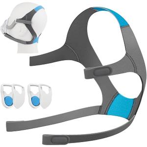 Hecatelly Replacement Headgear Kit for F20 Headgear with Magnetic Clips - Headgear Strap Compatible with AirFit F20/ AirTouch F20 Full Face Masks (1 Headgear+ 4 Clips), Size: Medium