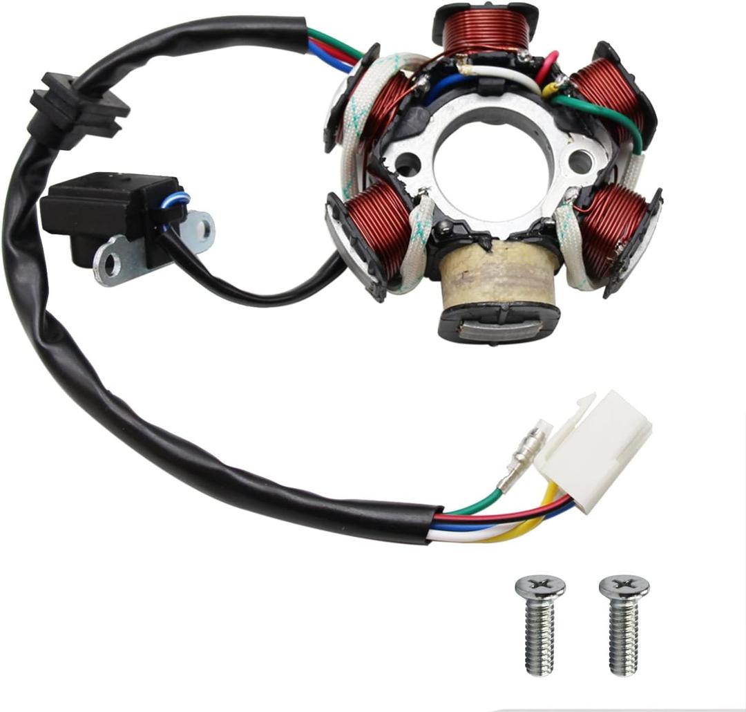 PRO BAT ATV Quad Go Kart Magneto Stator 6 Coils 5 Wires for 50cc 70cc 90cc 110cc 125cc ATV Dirt Bike Go Kart Mini-Choppers Motorcycle
