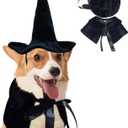 Dog/Cat Wizard Costume Outfit Cape & Hat, Funny Cute Pet Cloak for Small Medium Large Dogs, Puppy Kitten Halloween Christmas Party (Medium)