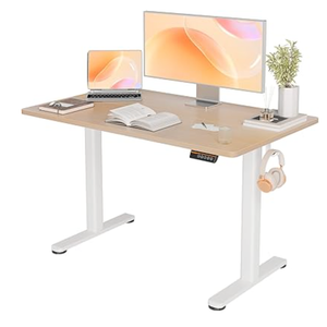 YDN Electric Standing Desk, 48x24 Inch Stand up Desk Adjustable Height, Sit Stand Home Office Desk with Splice Board, Natural Top