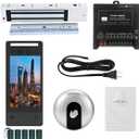 Face Recognition Access Control System with 600lb Magnetic Lock, 5-Inch HD Screen, Palm Vein, IC Card & Keypad Entry, Doorbell & Infrared Exit Button for Home Business Security