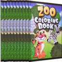 18Pcs Zoo Animal Coloring Books Bulk for Kids - 9"x11" Animal Party Favors with Jungle Safari Animals and Activity Sheets for Goodie Bags, Classrooms and Themed Birthday Supplies (Pack of 18)