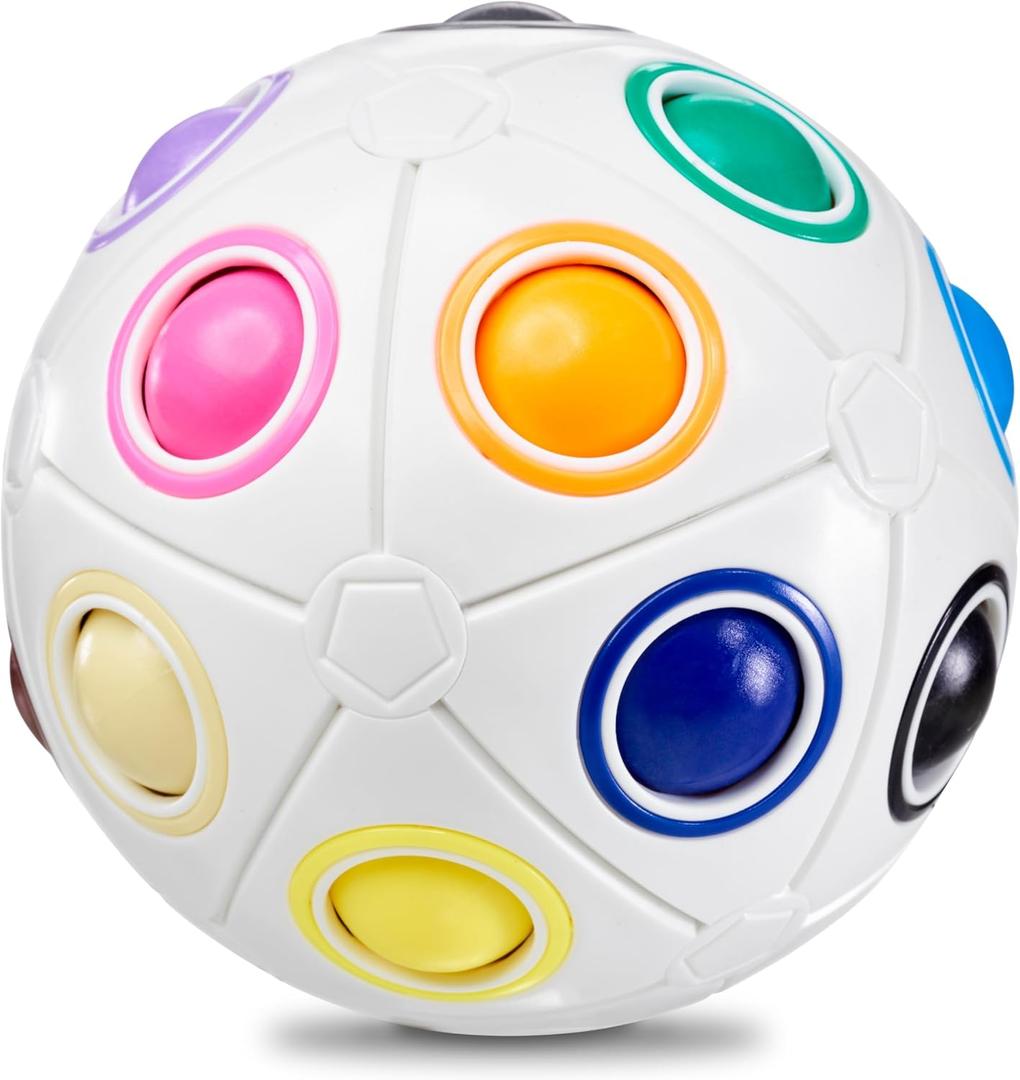 CUBIDI Original Big Rainbow Puzzle Ball I Brain Teasers for Kids Ages 6-10 I for Boys and Girls 6+ Years I Ideal Travel Toy for Children | Fidget Puzzles for Adults