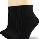 NevEND 6 Pairs Women's Mini Crew/Ankle Cotton Athletic Socks with Thick Cushioned 9-11 (Medium, Black)