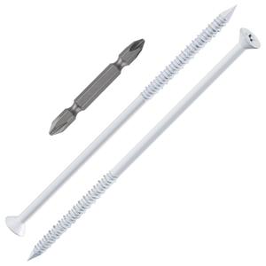 3 x WenSilon(30 PCS) 1/4" x6 White Concrete Screw Anchor White Flat Head for Anchoring to Masonry, Block or Brick Stucco
