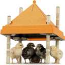 Chick Brooder Heating Plate with Anti-Roosting Cone Cover, 10" x 10" Brooder Heater for 10-12 Chicks, Adjustable Height & Angle, Safe Energy-Saving Radiant Heat, Prevents Roosting & Keeps Top Clean
