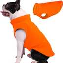 JACKO & CO - Fleece Vest Sweater with Leash Ring - Soft Lightweight Breathable for Puppies Small Medium Dogs, Kitten, Cats, Chihuahua - Warm for Fall/Autumn/Winter (Pumpkin, X-Large 17-25lbs) (XL (17-25lbs))